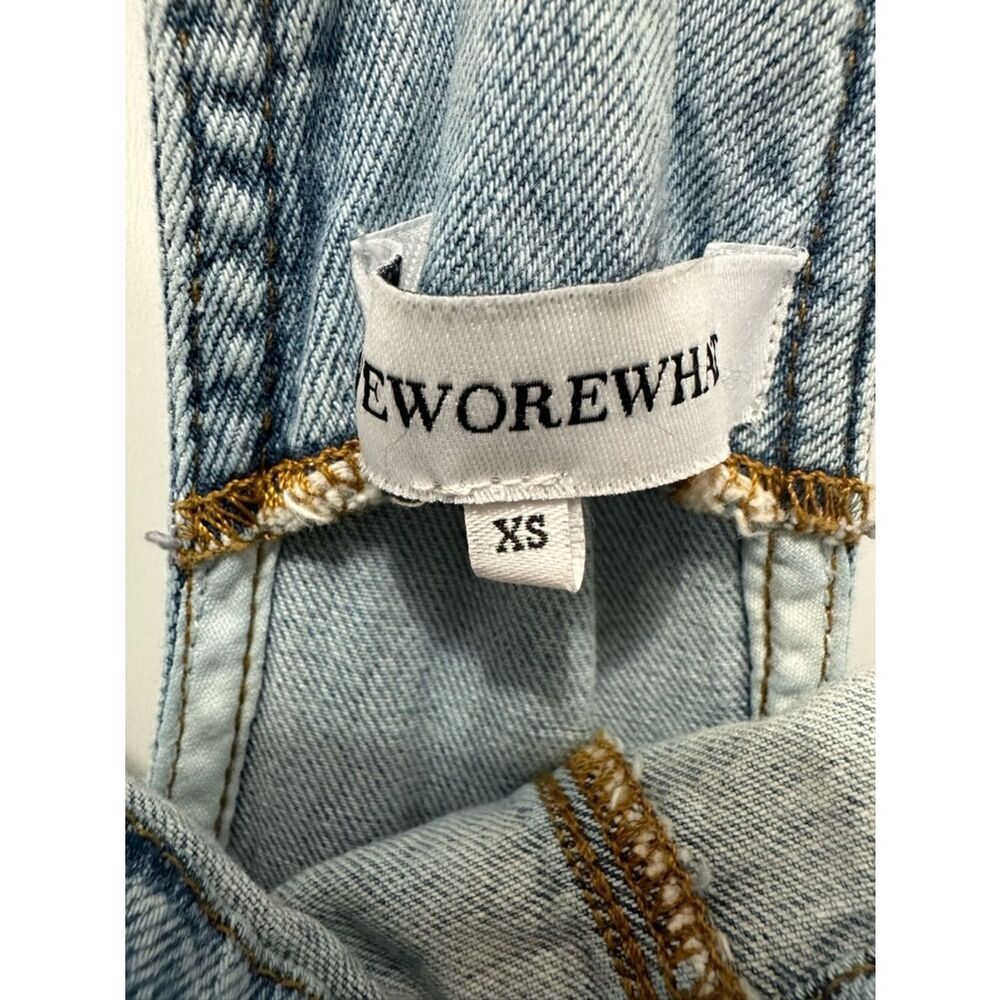 WeWoreWhat basic denim boyfriend relaxed overall light wash size extra small - Picture 3 of 3